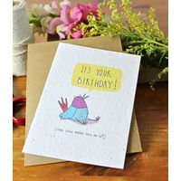 Growing Paper A little Birdie Greeting Card